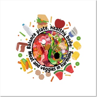 Balance plate, healthy body: Meat and veggies in harmony Posters and Art